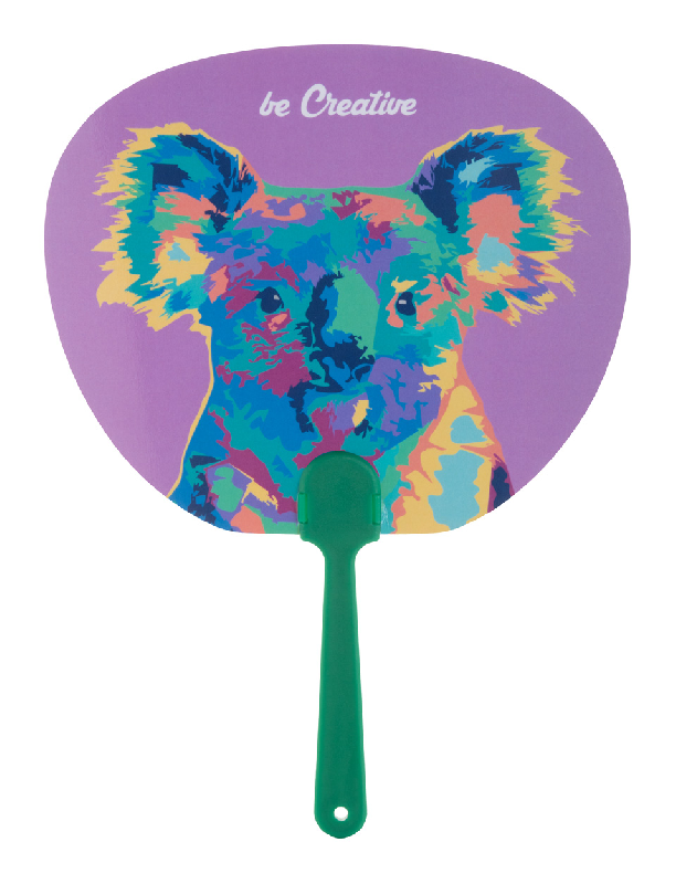 Éventail sur-mesure - poignée en plastique et papier stratifié - impression logo recto-verso_7