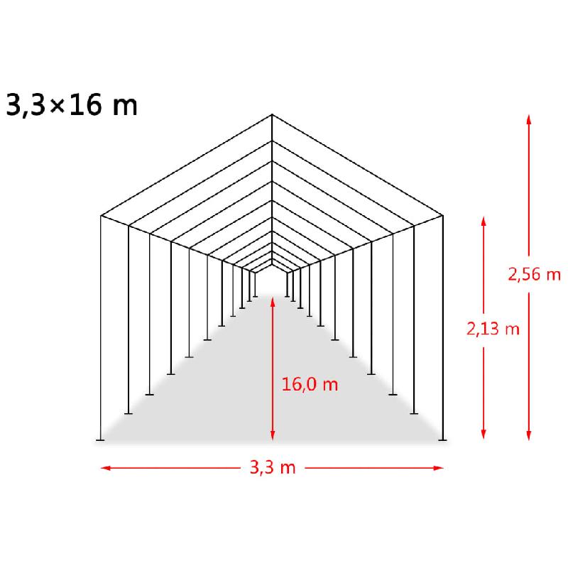Vidaxl tente amovible pour bétail pvc 550 g/m² 3,3 x 16 m vert foncé 3055651_7