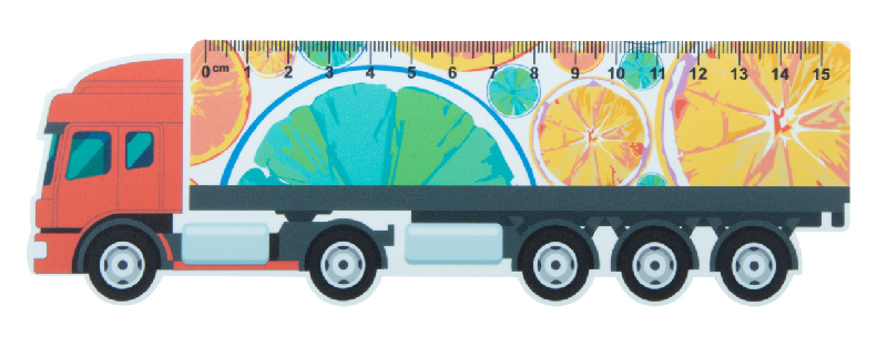 Règle flexible en plastique 15 cm - Forme de camion - Personnalisable en quadri_7