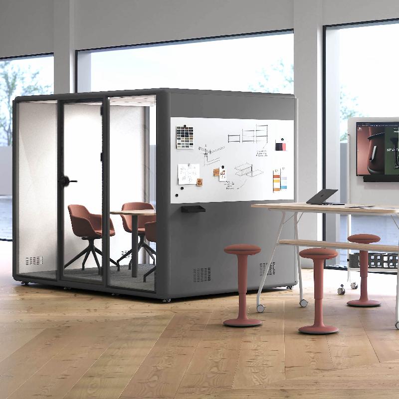 Cabine acoustique 4 personnes Domus L - Mobel Linea - Gris anthracite , Gris_7