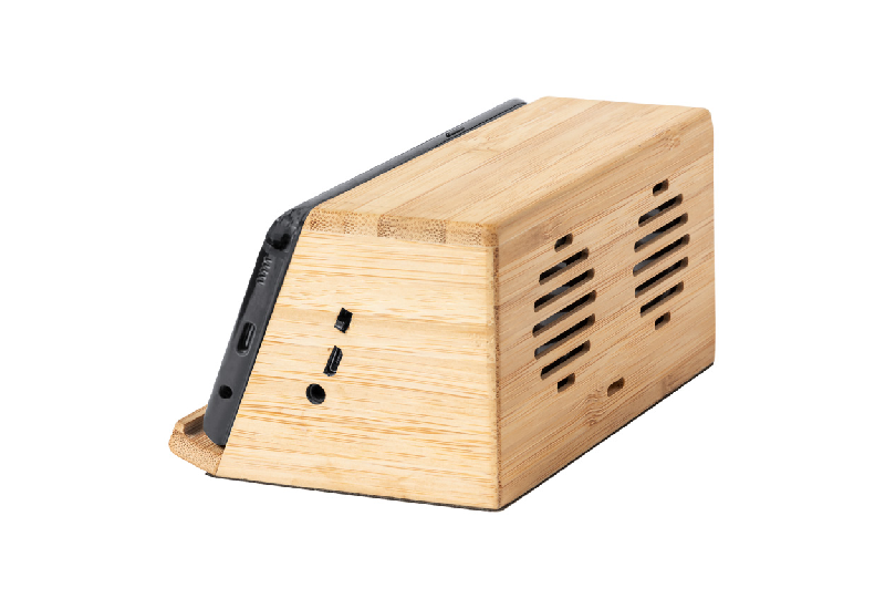 Chargeur enceinte Bluetooth en bambou - induction, chargeur rapide sans fil 10W, support téléphone portable_7