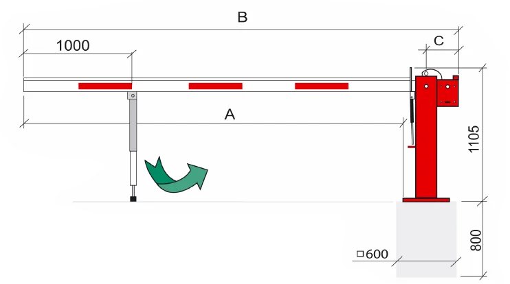 Barrière levante assistée par vérins WES 31 de 1,00 à 6,00 m_7