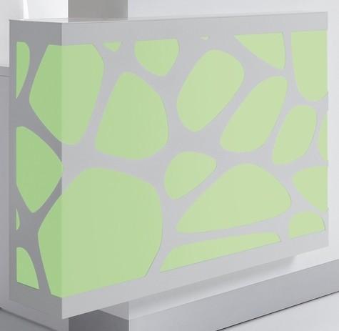 Banque d'accueil lumineuse Organic avec accès PMR - MDD - Blanc brillant, Gauche_8