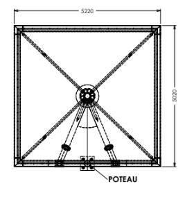Préau pour école primaire UNO - 25 m² sur poteau déporté en acier galvanisé_7