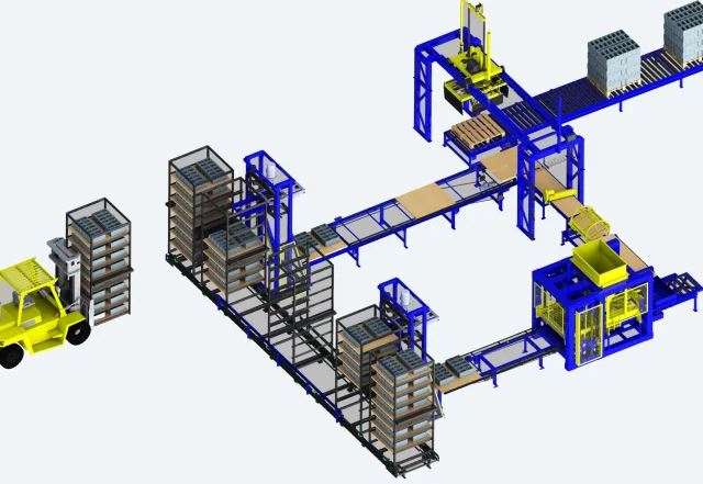 Machine de fabrication de blocs, hourdis, pavés - ROMETA 2050 - Grande production avec vibrocompresseur résistant et centrale à béton 1125/750 L_7