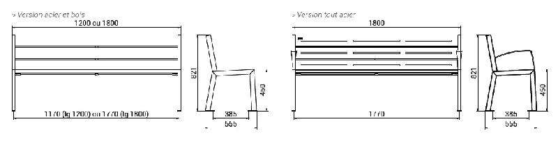 Banc bois et acier Silaos®6 lames_7