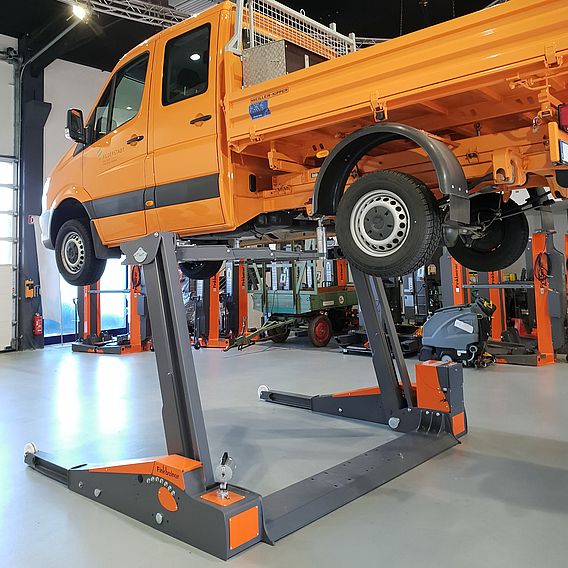 Pont élévateur à 2 colonnes avec chariot de déplacement intégré