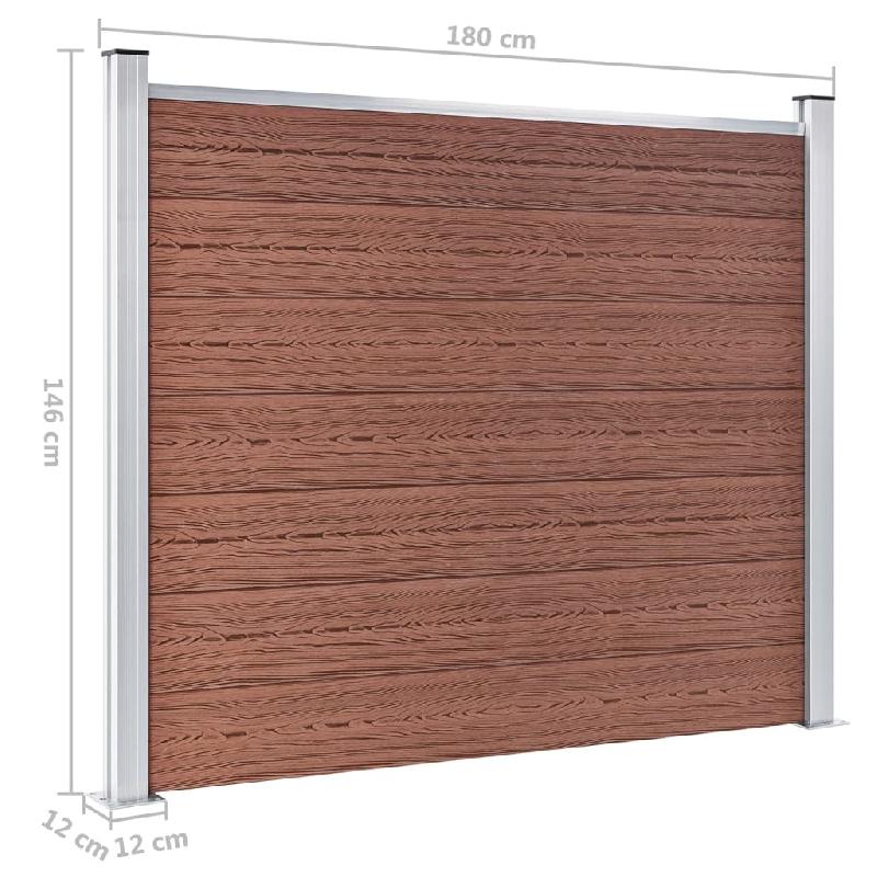 Vidaxl panneau de clôture wpc 180x146 cm marron 148980_7