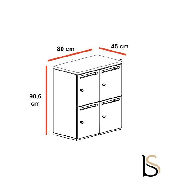 Meuble à casiers avec fentes courrier - Mobel Linea - A clé, 2 x 2 cases_7
