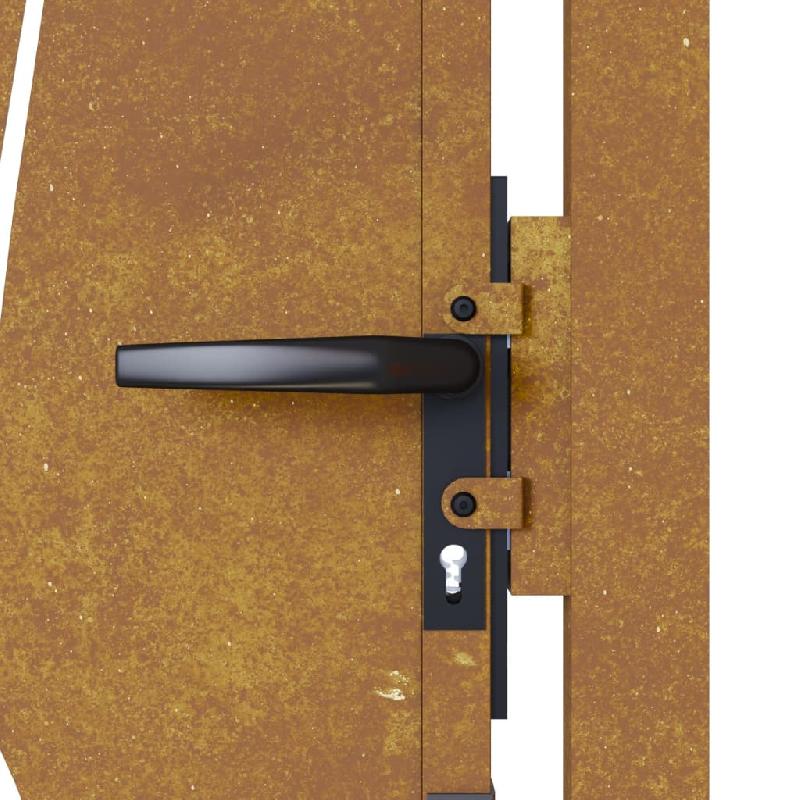 Vidaxl portail de jardin 105x180 cm acier corten conception d'herbe 153176_7