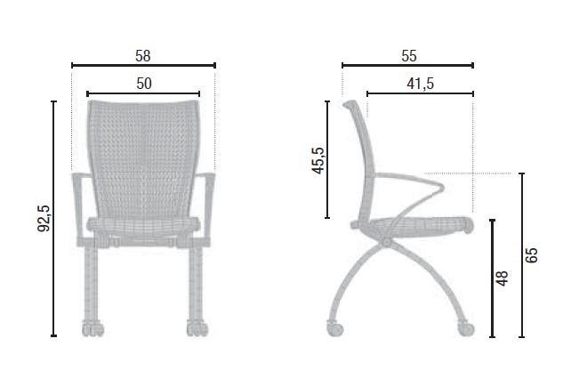 Chaise visiteurs avec assise rabattable Viena - Mobel Linea. - 1 siège_7