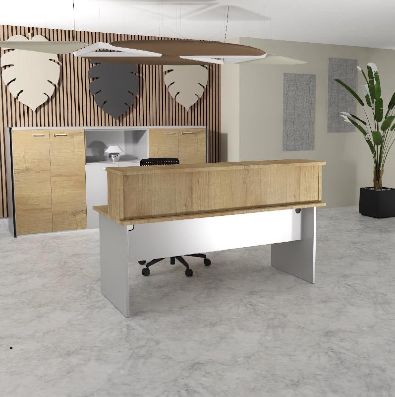 Bureau d'accueil Tono - Mobel Linea. - 180, Alu, Chêne veiné_7
