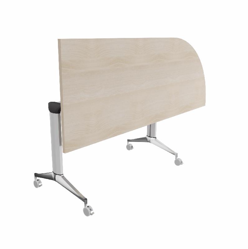 Table de réunion NET, plateau abattant avec retour - Mobel Linea - Blanc, Wenge, Droite_7