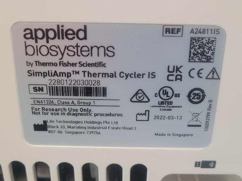 Thermocycleur Applied Biosystems Thermo Fisher Scientific SimpliAmp IS VERIFLOW_7