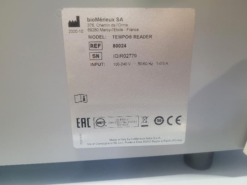 Automate / Système d'énumération des micro-organismes BIOMERIEUX TEMPO READER + 2 x FILLER_7