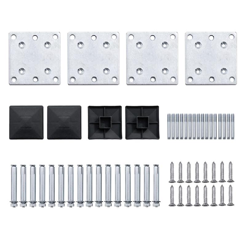 Vidaxl ensemble de panneau de clôture wpc 526x186 cm noir 3070430_7