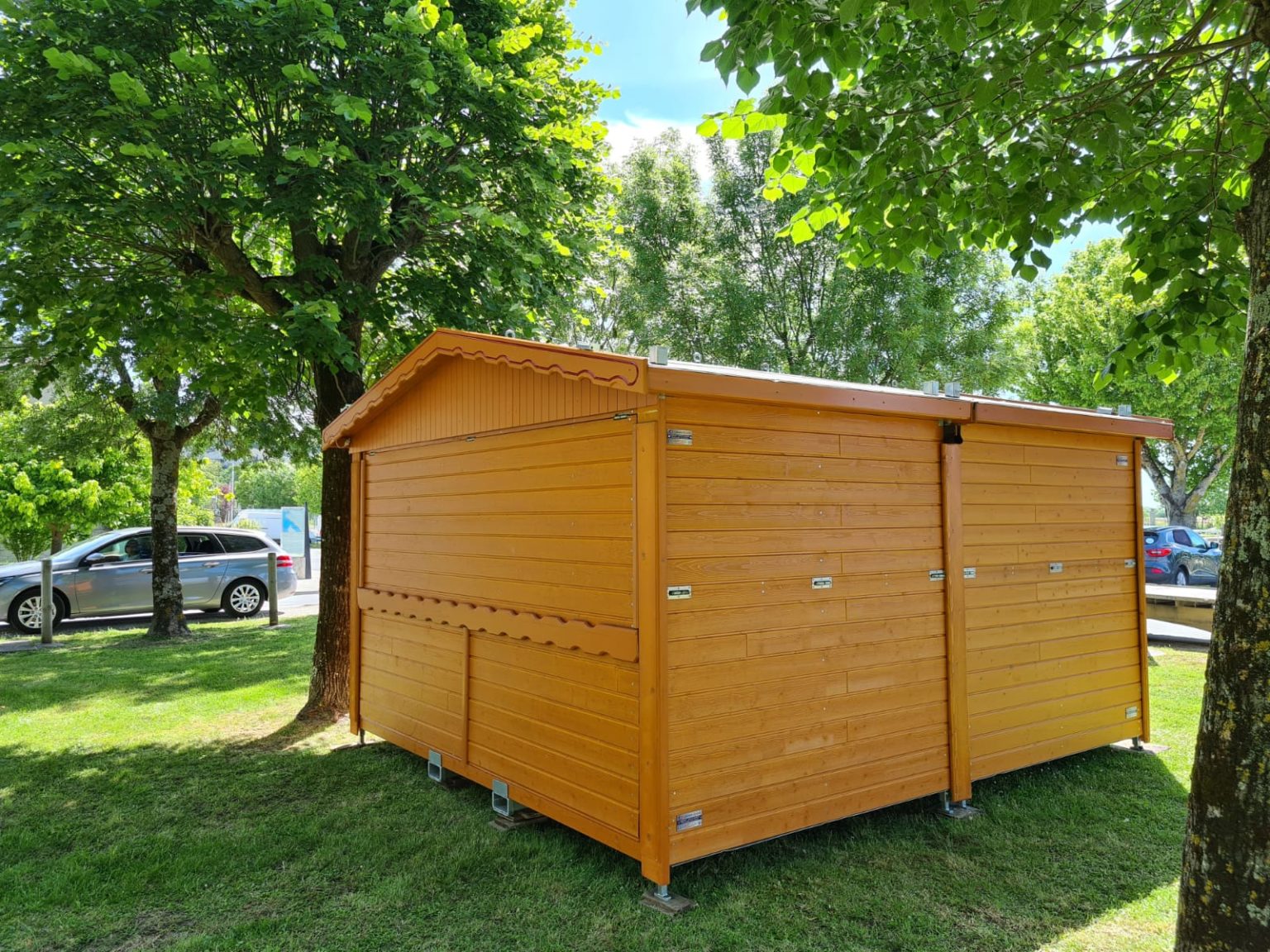 Chalet en bois pliable jumelé - épicéa du Nord 21mm, raccordements fournis, armature en acier galvanisé_7