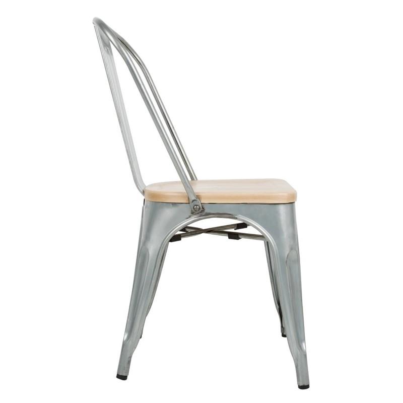 Chaises en acier avec assise en bois - Lot de 4 - GM642 | Bolero_7