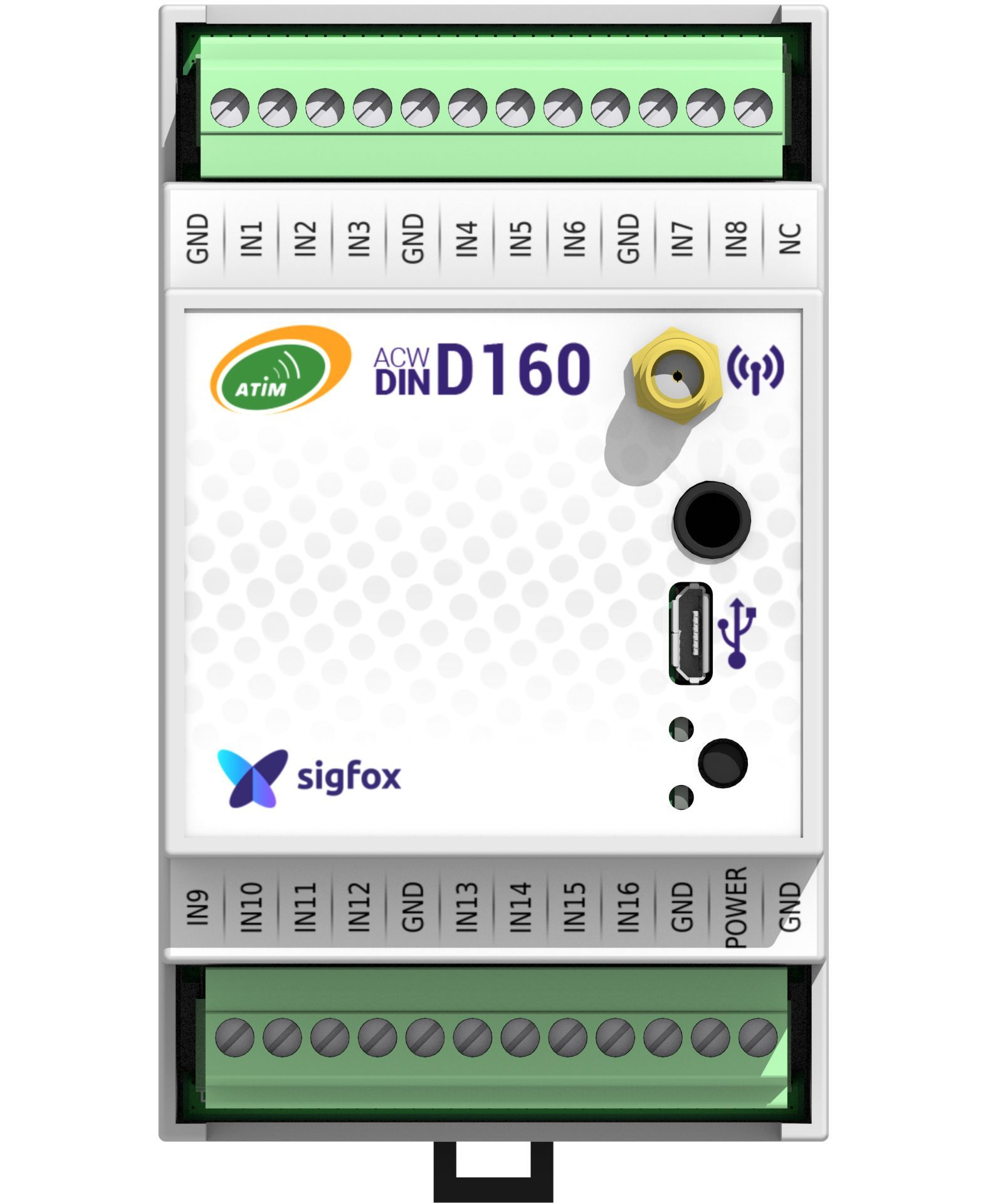 Modem radio ACW/SF8-DINDxxx - Réseau Sigfox - 16 entrées digitales et 8 sorties - Boîtier Rail DIN_7