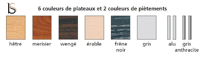 Table de réunion abattante sur roulettes. - Blanc 9010, Wenge, 160 x 80 cm_7