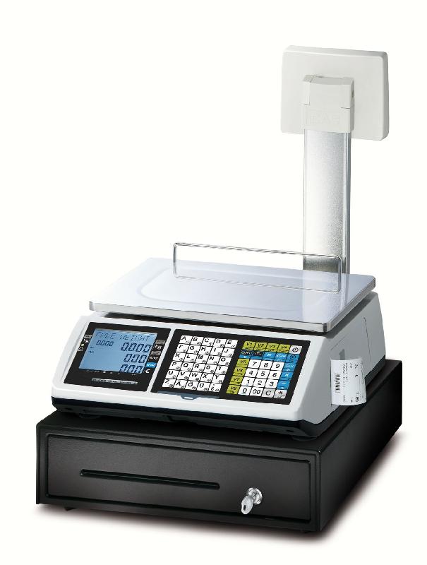 Balance poids-prix avec ticket 15 kg avec colonne conforme à la réglementation loi fiscale_7