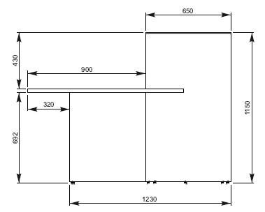 Bureau d'accueil oval avec parties haute et basse - MDD - Blanc, Wengé, A droite_7