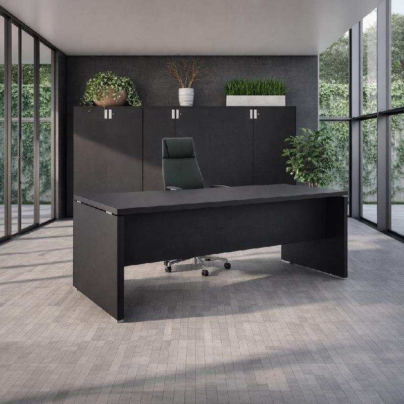 Bureau de direction TAK plateau rectangulaire - Mobel Linea - 200, Noir_7