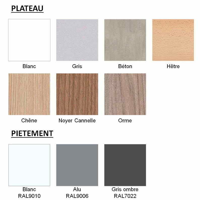 Table modulaire avec voiles de fond en option