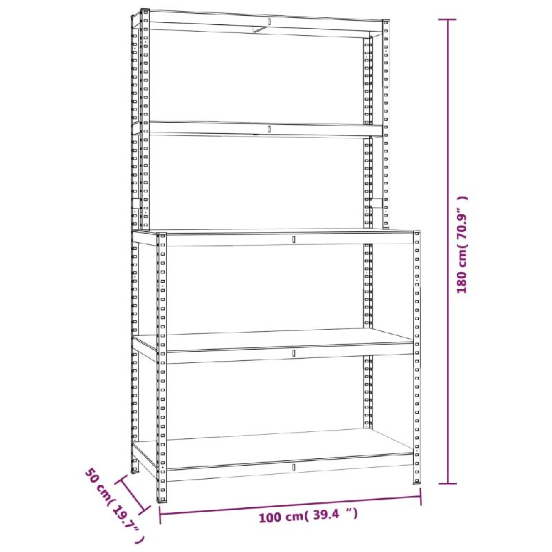 Vidaxl table de travail avec étagères 5 niveaux anthracite 152877_7