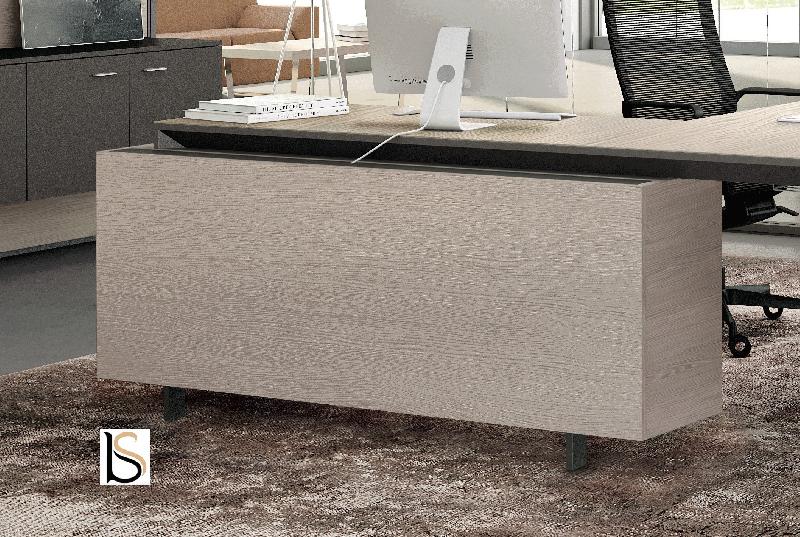 Bureau d'angle sur crédence bois X9- Officity - 172, Droite, Orme gris_7