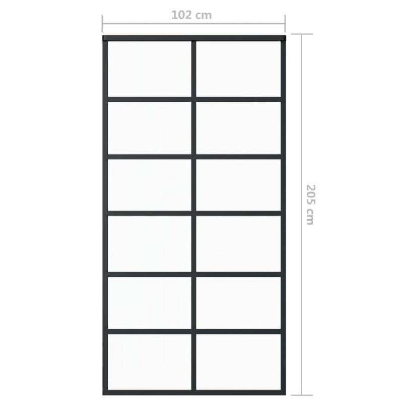 Vidaxl porte coulissante et quincaillerie verre et aluminium 102x205cm 3081960_7