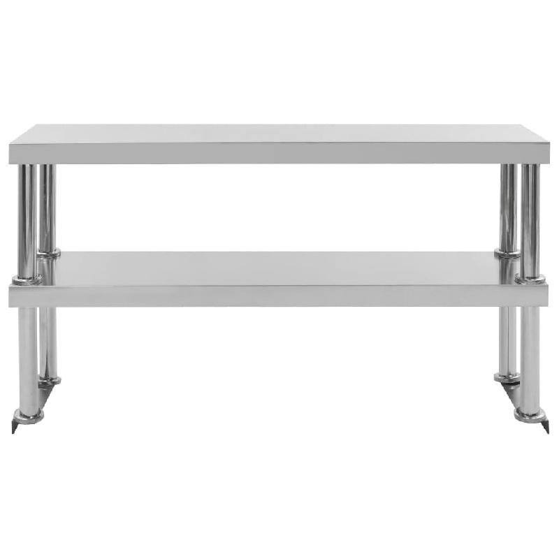 Vidaxl table de travail de cuisine avec étagère 120x60x150 cm inox 3054471_7