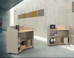 Poste d'accueil mobile avec roulettes verrouillables