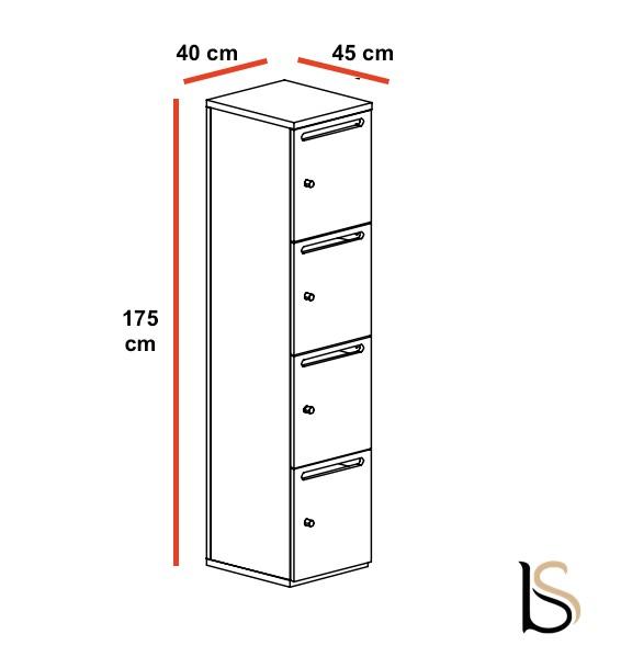 Meuble à casiers avec fentes courrier - Mobel Linea - A clé, 1 x 4 cases_7
