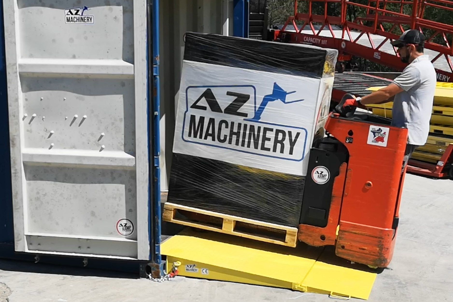 Rampe d'accès galvanisée pour conteneur au sol - Capacité 6,5T - AZ Ramp HCRN-065 GAV - Acier galvanisé et norme CE_7