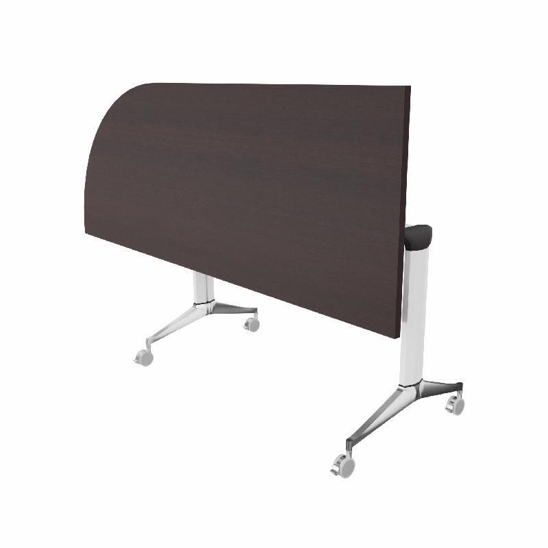 Table de réunion NET, plateau abattant avec retour - Mobel Linea - Blanc, Wenge, Gauche_7