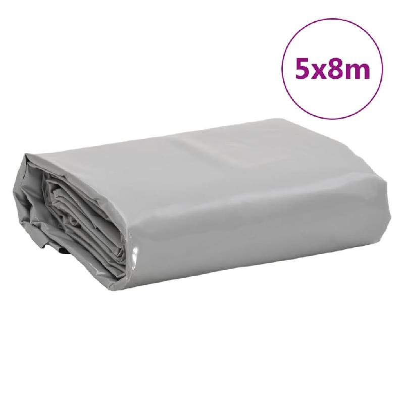 Vidaxl bâche gris 5x8 m 650 g/m² 156130_7