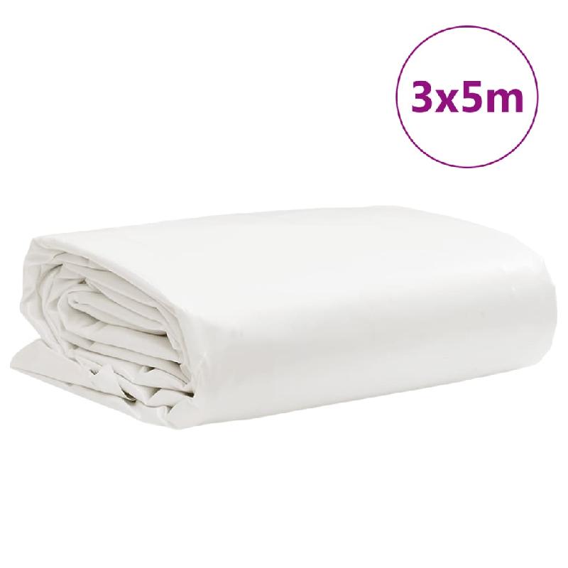 Vidaxl bâche blanc 3x5 m 650 g/m² 156182_7
