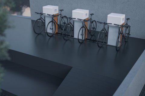Station de recharge pour vélos compatible avec USB et prise européenne