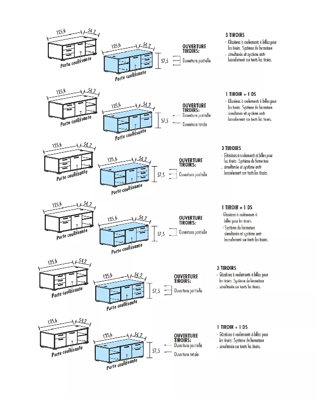 Bench vis-à-vis 2 postes piètement fermé sur 2 crédences So Martos_7