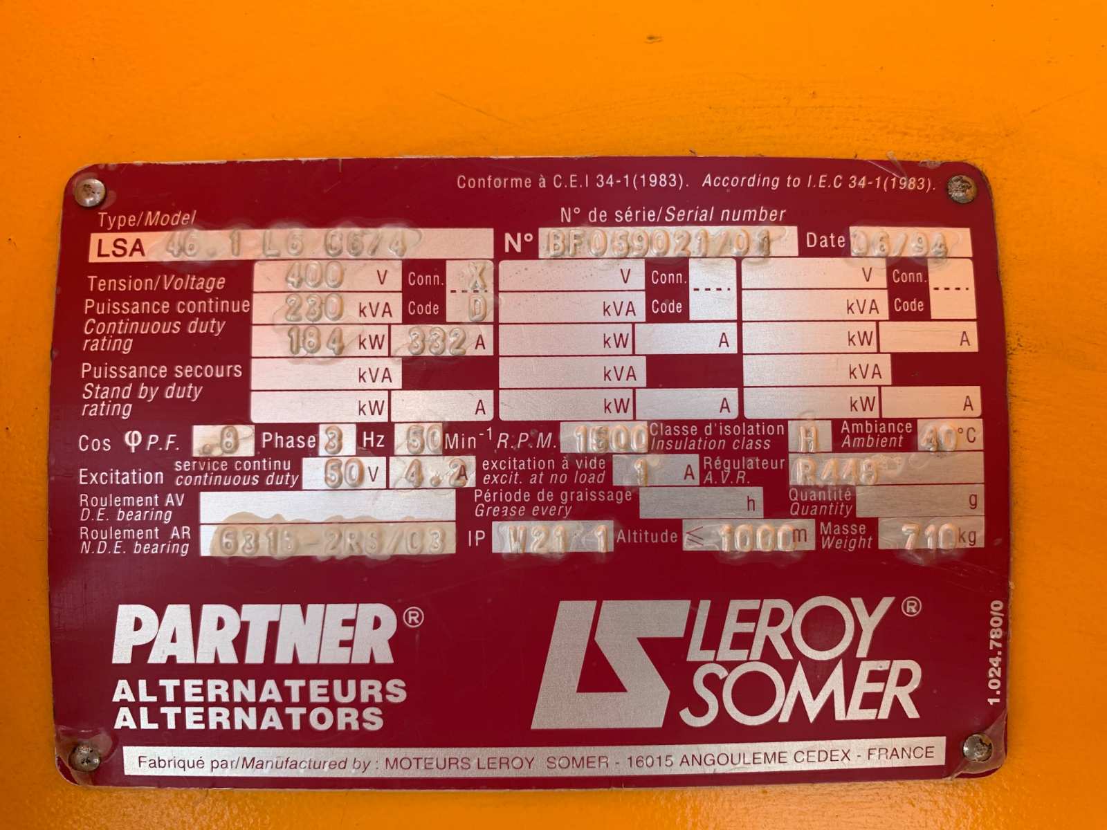 Groupe électrogène d'occasion - CUMMINS - 230 KVA_7