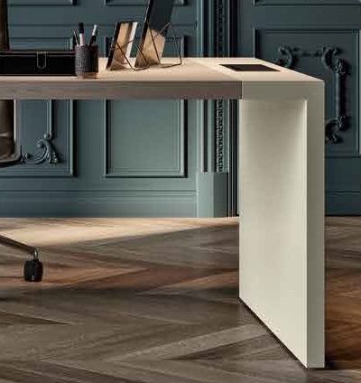 Bureau de direction E10 - Esthétique moderne et traditionnel, plateau en bois plaqué et options cuir_7