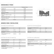 Système de génération d'énergie avec consommation à pleine charge de 423,75 l/h