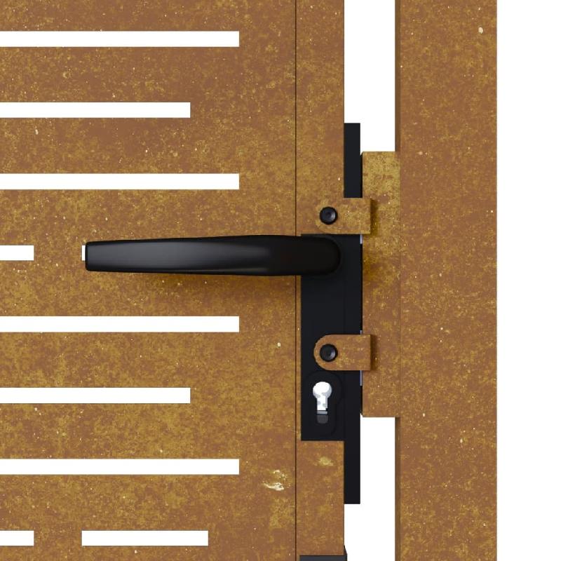 Vidaxl portail de jardin 105x155 cm acier corten conception de carré 153199_7