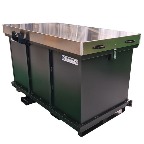 Benne à fond ouvrant - tôlé ou grillagé - capacité 500 à 2000L - fabrication française_7