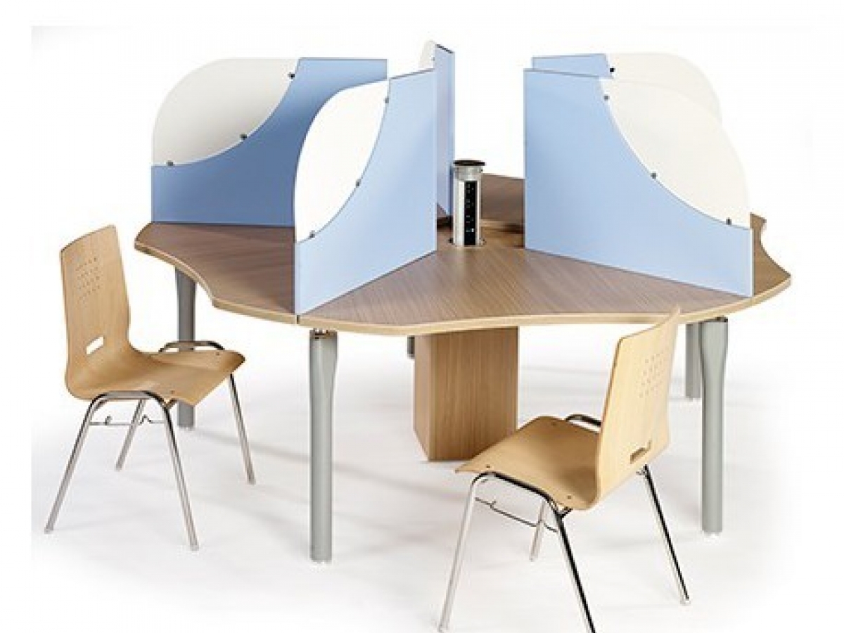 Bureau marguerite pour call center, idéal pour optimiser l'espace - TREFLE_7