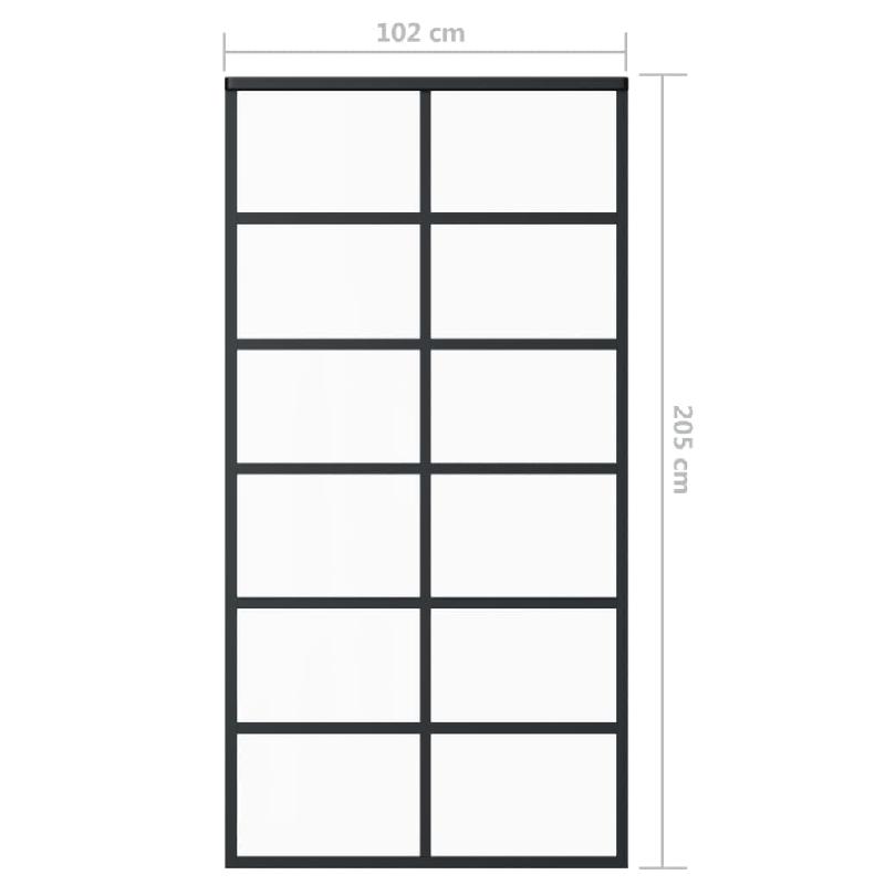 Vidaxl porte coulissante et quincaillerie verre et aluminium 102x205cm 3081961_7