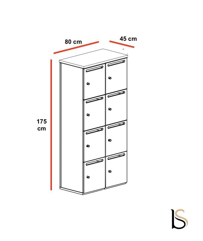 Meuble à casiers avec fentes courrier - Mobel Linea - A clé, 2 x 4 cases_7