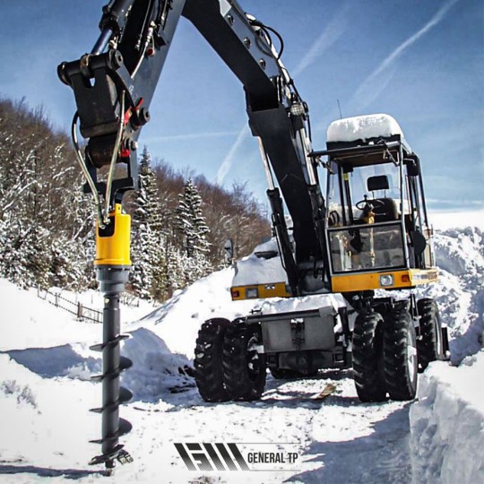 Tarière hydraulique adaptée aux pelles de 0.8 à 80 tonnes pour creusage