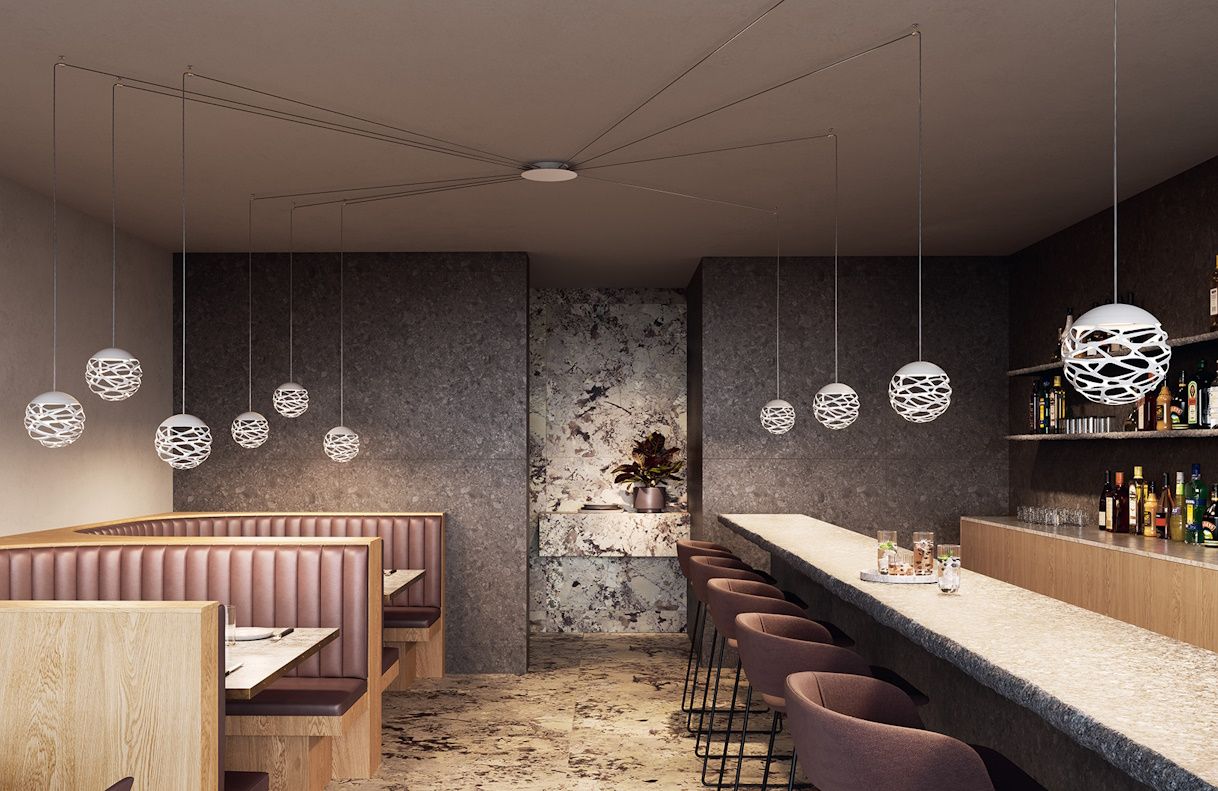 Suspension LED Kelly - Sphère sculpturale avec découpes laser et jeu de lumières_7